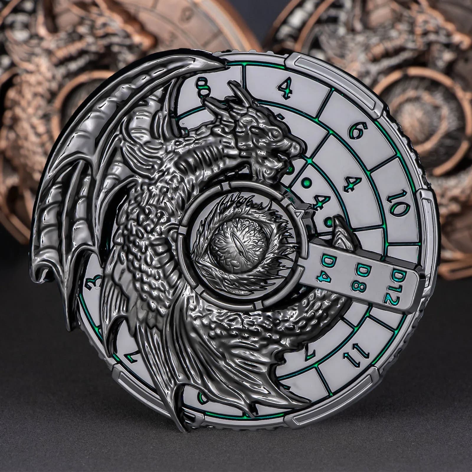 7 in 1 Spinner DND Dice Set, Roulette Metal Dice Set, Polyhedral Role Playing Gaming Dice, D&D Dice Set for Dungeons and Dragons