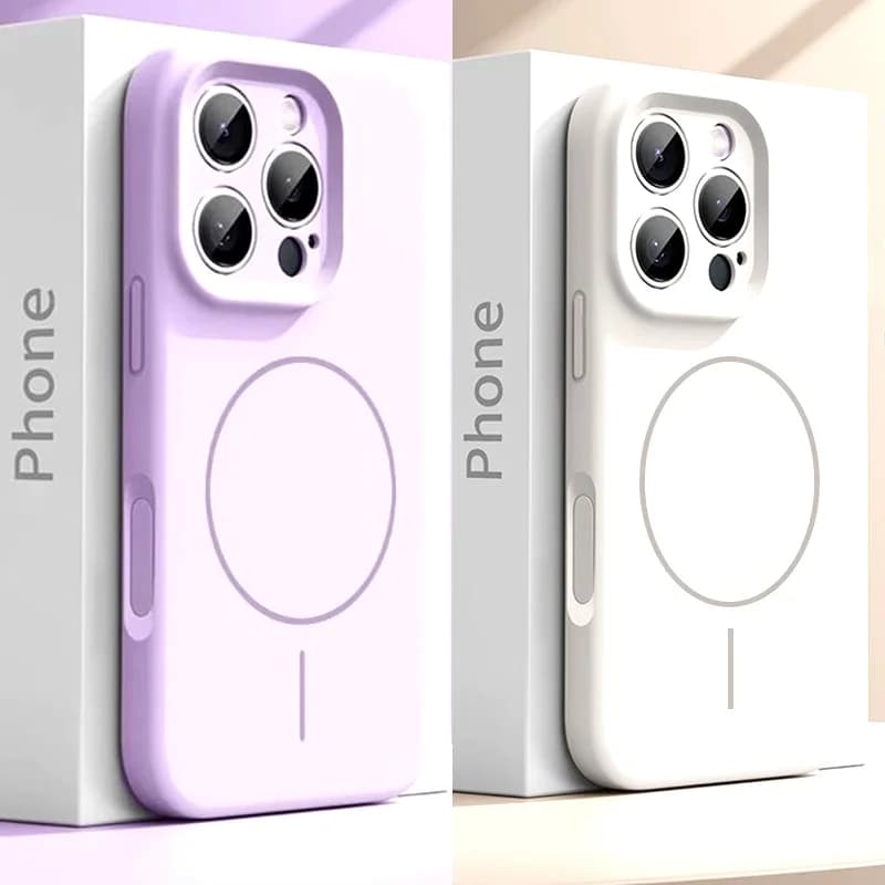 Magnetic Original Liquid Silicone Phone Case For iPhone 15 14 16 Plus 12 13 16 17 Pro Max Funda For Magsafe Protector Soft Cover