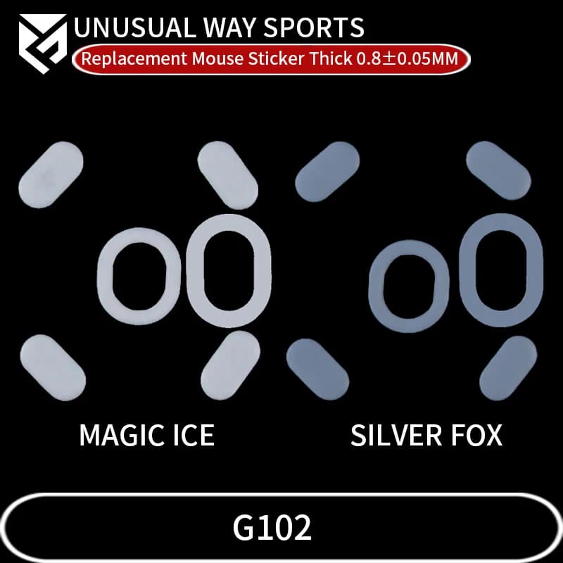 InsolitoWaySports Mouse Pattini Piedi G102 Superficie ribaltabile PTFE Anti collasso Magic Ice Pink Black Silver Fox