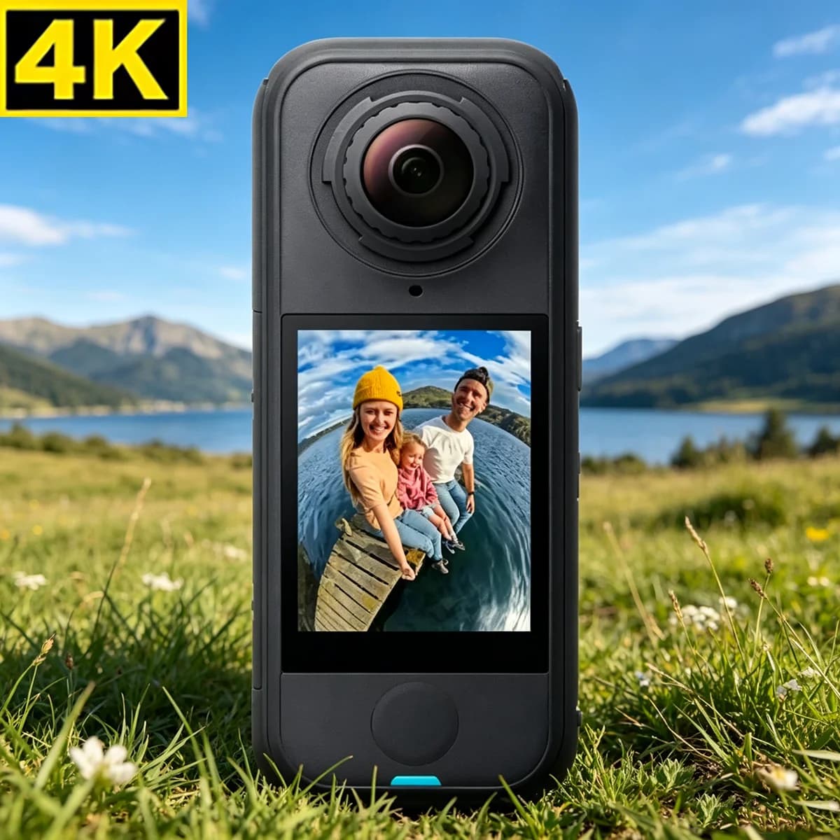 8K/2K Lightweight 165g 360° Camera Invisible Selfie Stick Effect Replaceable Lenses Built-in Wind Guard FlowState Stabilization