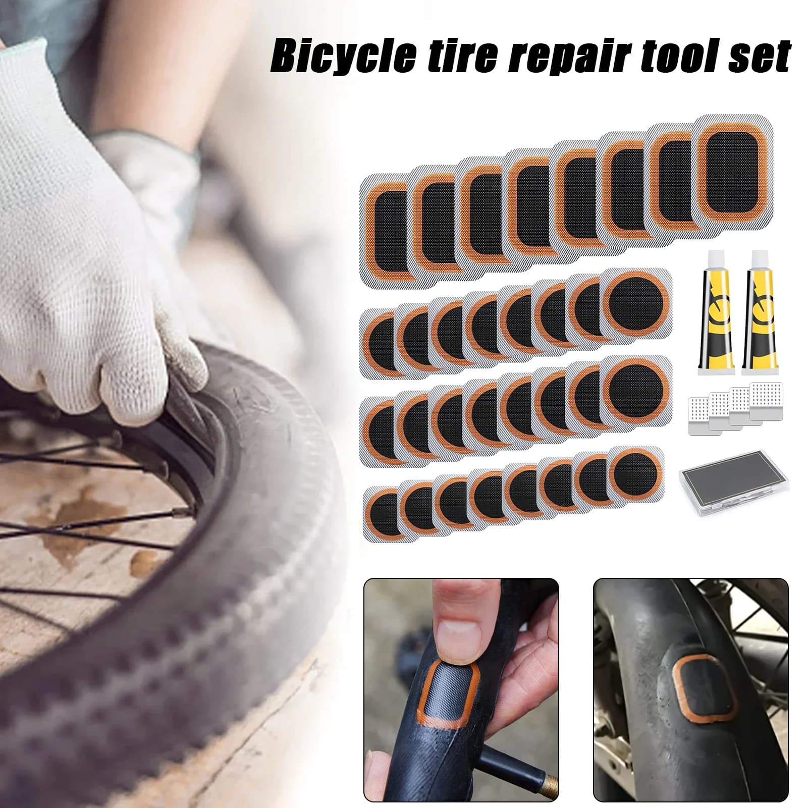 Kit Riparazione Pneumatici Bici 2026 - Comodo da Trasportare con Scatola Portatile, Adatto per Forature di Camere d'Aria di Moto e Biciclette