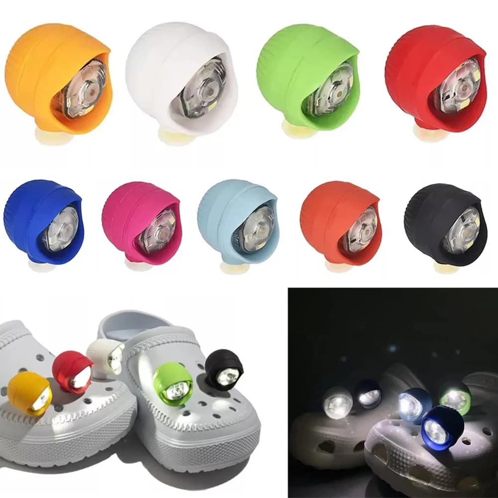 2 pcs LED shoes lights decorative accessories pendants for night strollers riding hiking walking for dogs shoes mini crocodile headlamps
