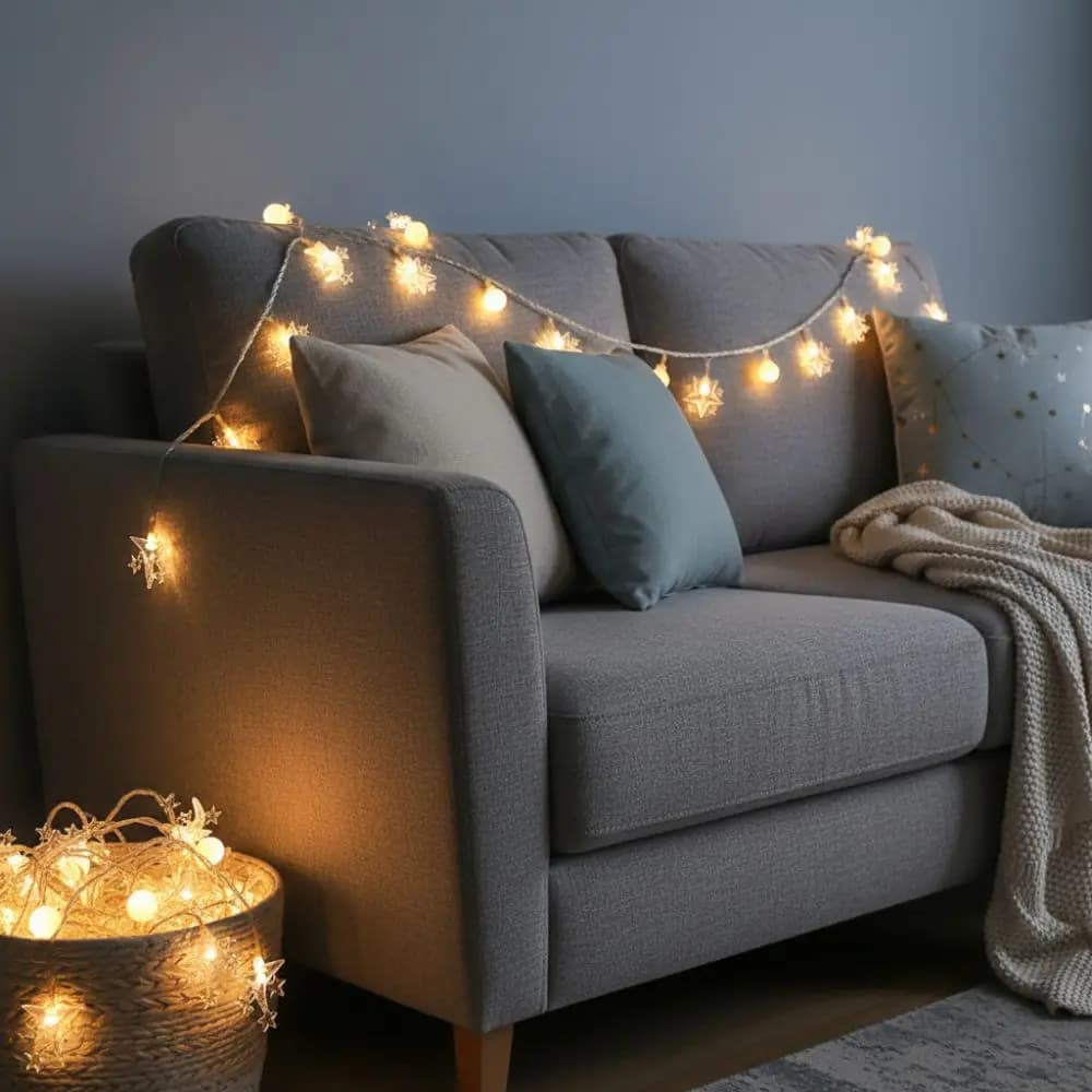 Luci a Stringa LED in Plastica a Batteria, Lampada Luna e Stelle Bianco Caldo, Lunghezze Multiple, Decorazione Luna e Stelle
