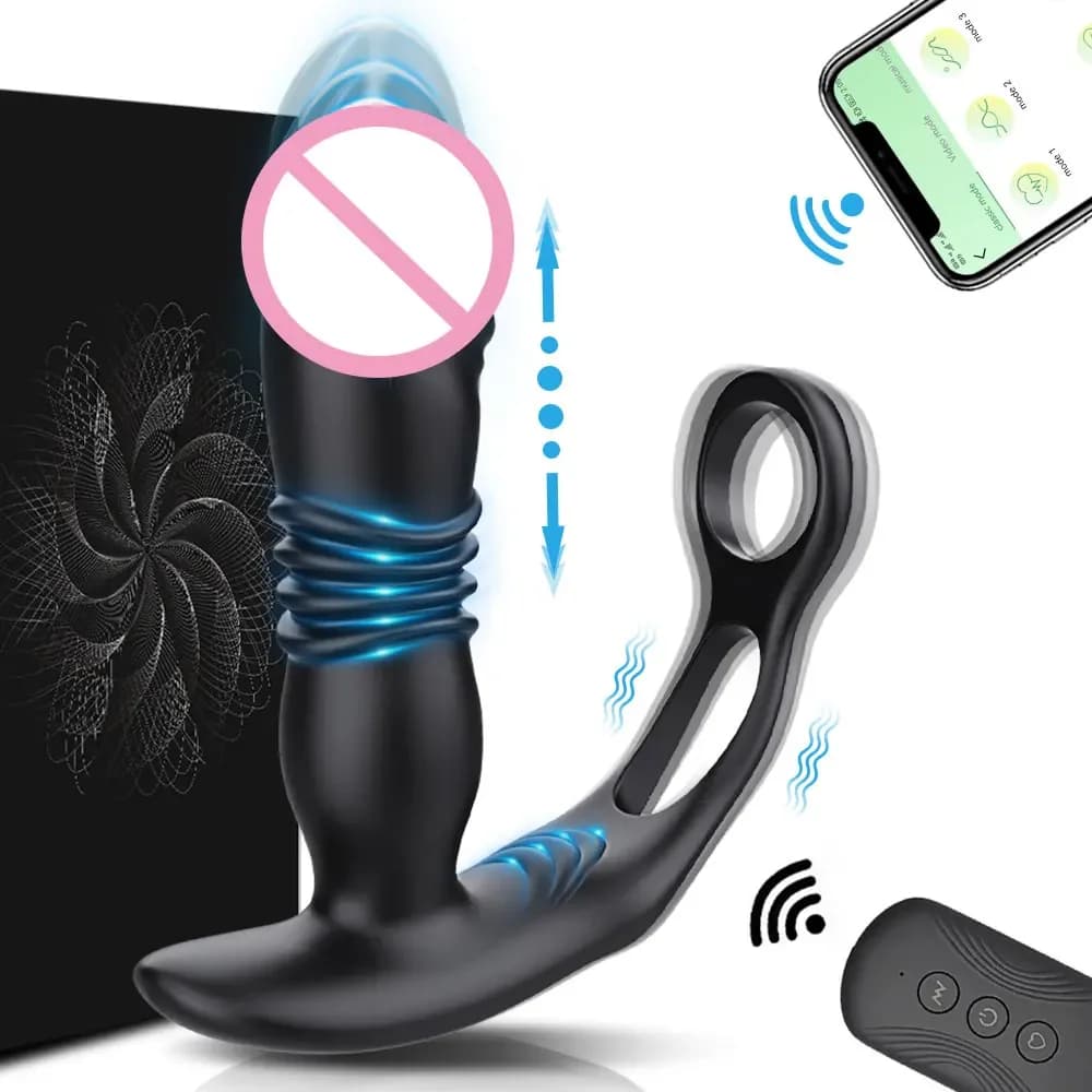 3 in 1 telescopico vibrante butt plug vibratore anale giocattoli del sesso a distanza senza fili per le donne dildo anale massaggiatore della prostata uomini buttplug