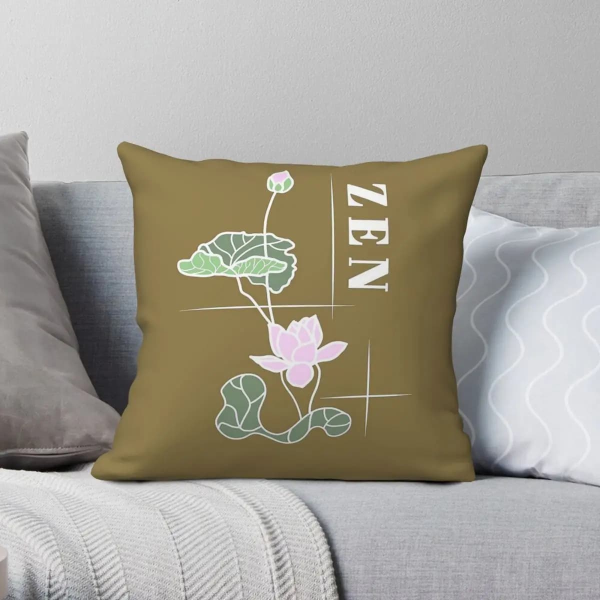 Zen Meditation Chakra Square Pillowcase Polyester Linen Velvet Creative Zip Decor Pillow Case Car Cushion Cover