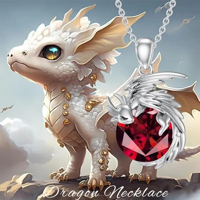 2026 new creative cute dragon necklace, European and American fashion simple temperament daily versatile birthstone necklace 1PC
