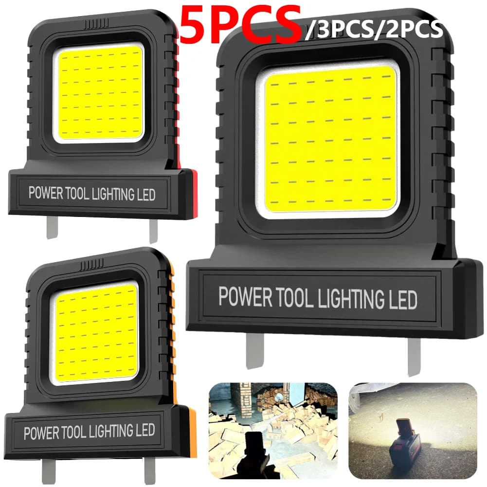 5-1PCS 14W LED Luce da lavoro per Makita per Milwaukee per Dewalt per Bosch per Dayi Lomvum Zhipu 20V-21V Accessori per batterie agli ioni di litio