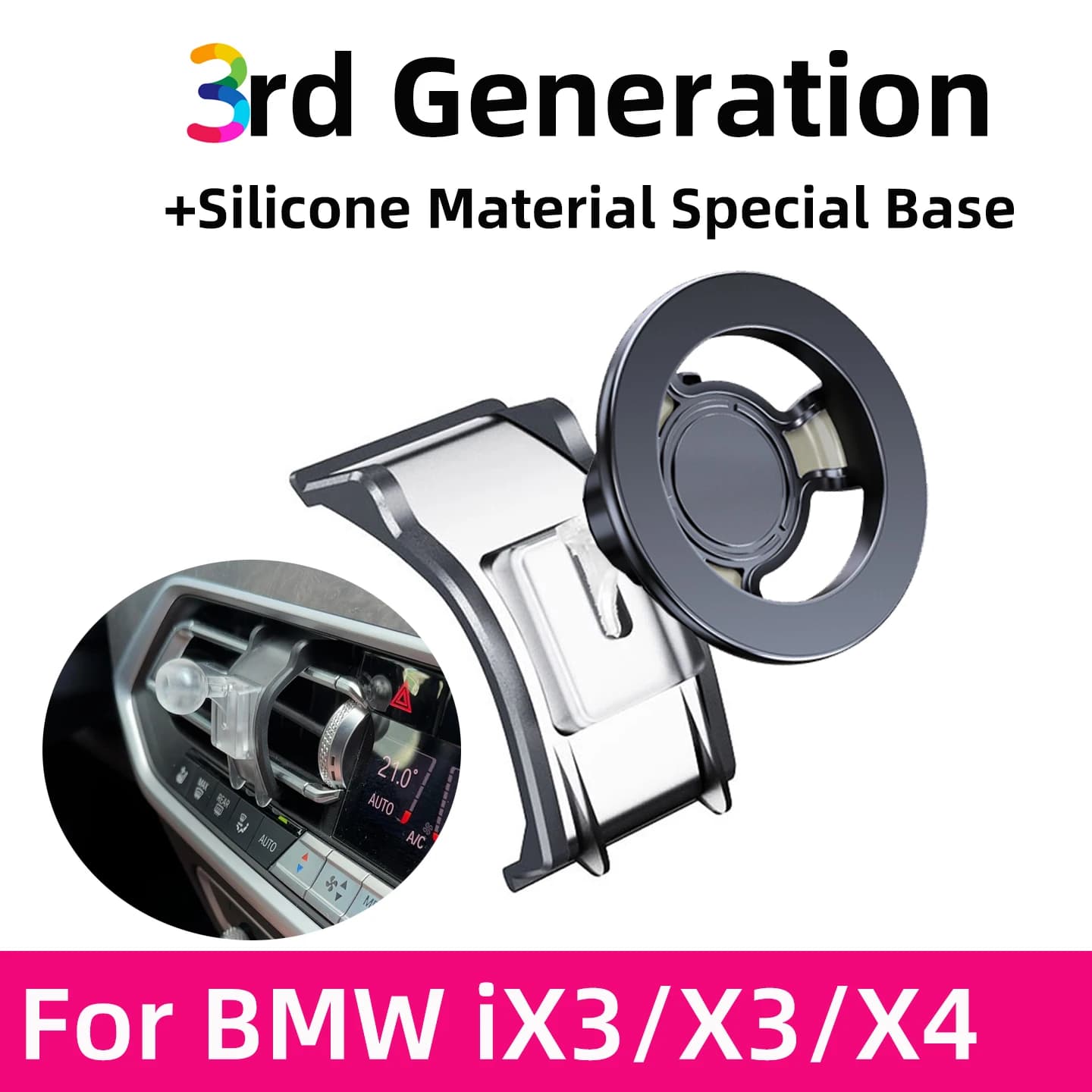 Supporto magnetico per telefono da auto per BMW ix3 X3 G01 X4 G02 2022-2023 Magsafe Charger 360 ° Accessori interni per supporto GPS con rotazione