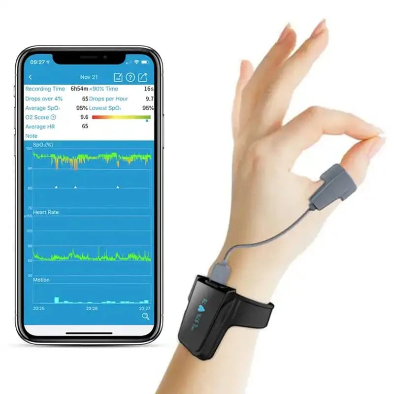 Bluetooth Spo2 pulse pulse pulsoxmeter wearable heart rate apnea nocturnal alarm oxygen in blood watch continuous monitoring