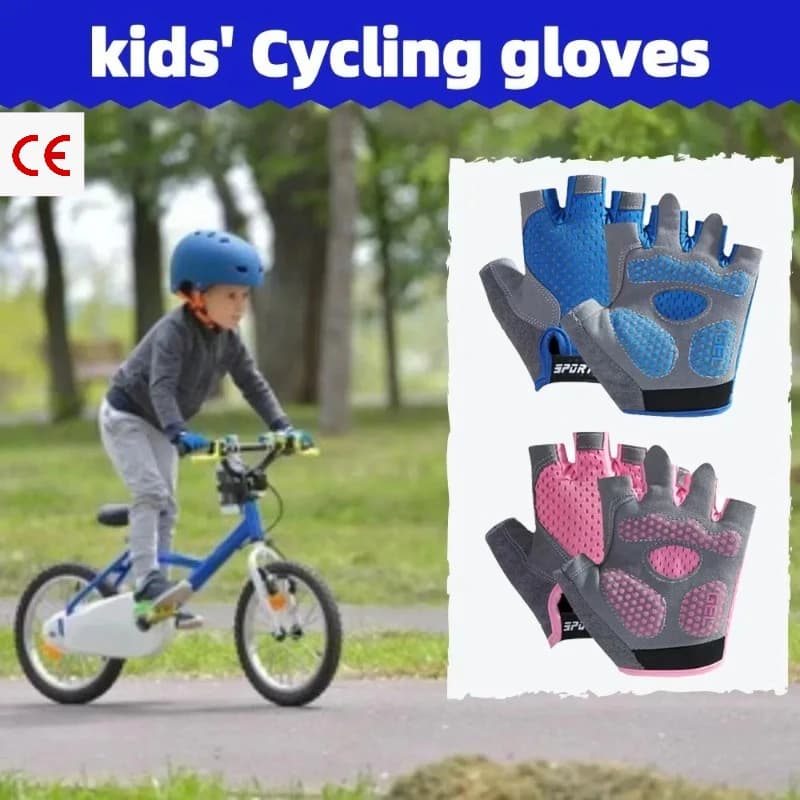 Anti-slip Kids Breathable Cycling Gloves Boys Girls Moto Balance Bike Training Outdoor Sports Shock Absorb Protective Hand Gear