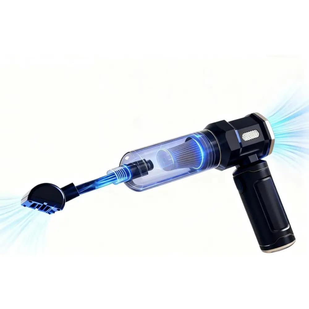 Portable car vacuum cleaner, 16000 Pa vacuum cleaner and air blower, with multiple car nozzles, home, office, pets
