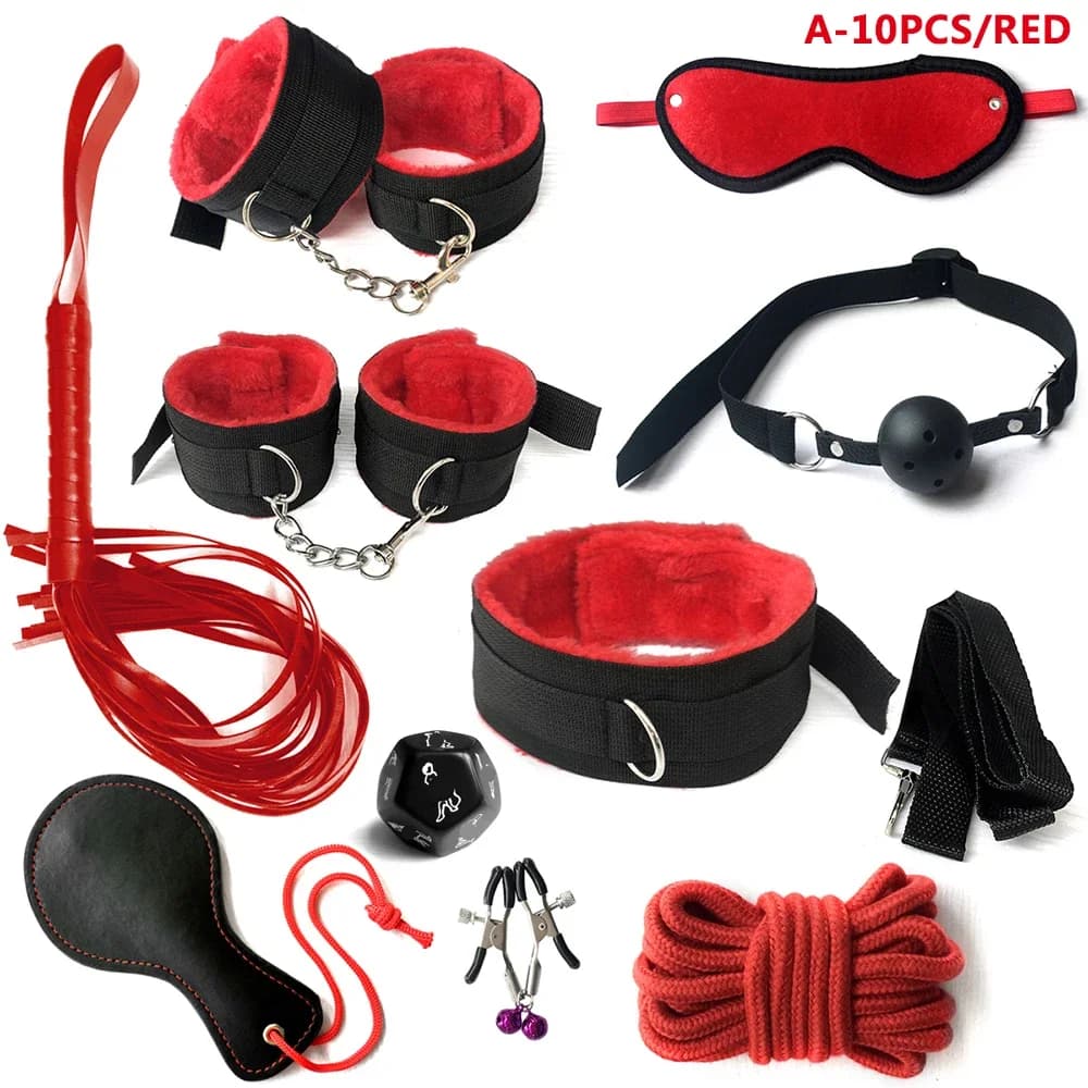 BDSM Leather Kit Handcuffs Sexual toys Couple games Sling cuffs Bondage straps Adult erotic toys for sexy parties