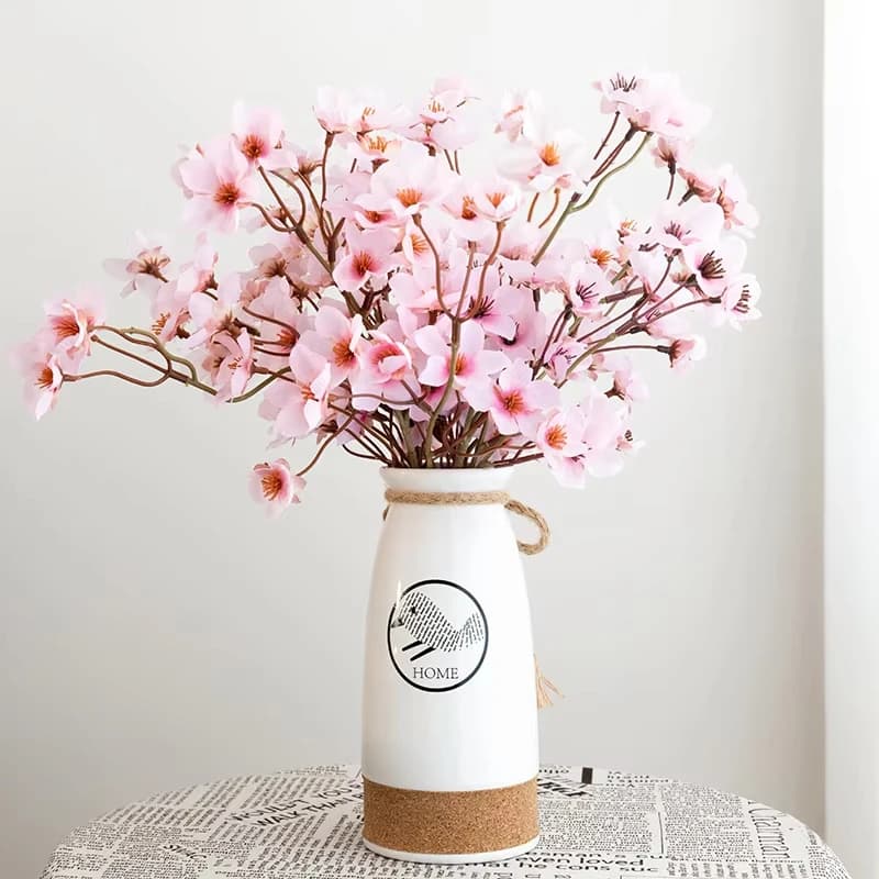 40 cm rose flower of artificial cherry blossom silk peach flowers fake plants arrangement for garden diy home wedding decoration