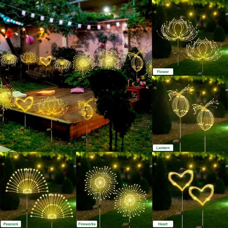 Luci da fata a LED per esterni impermeabili con tarassaco flash per decorazioni da giardino paesaggistiche