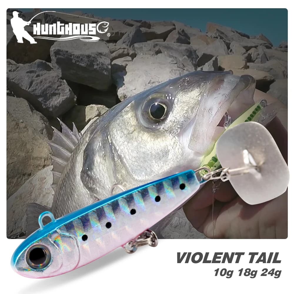 Hunthouse Coda Violenta 2.0 Jigging Lure Cucchiaio Skining Bait Affrontare Artificiale 10g 18g 24g Per Richiamo di Pesca Luccio Trota Affrontare