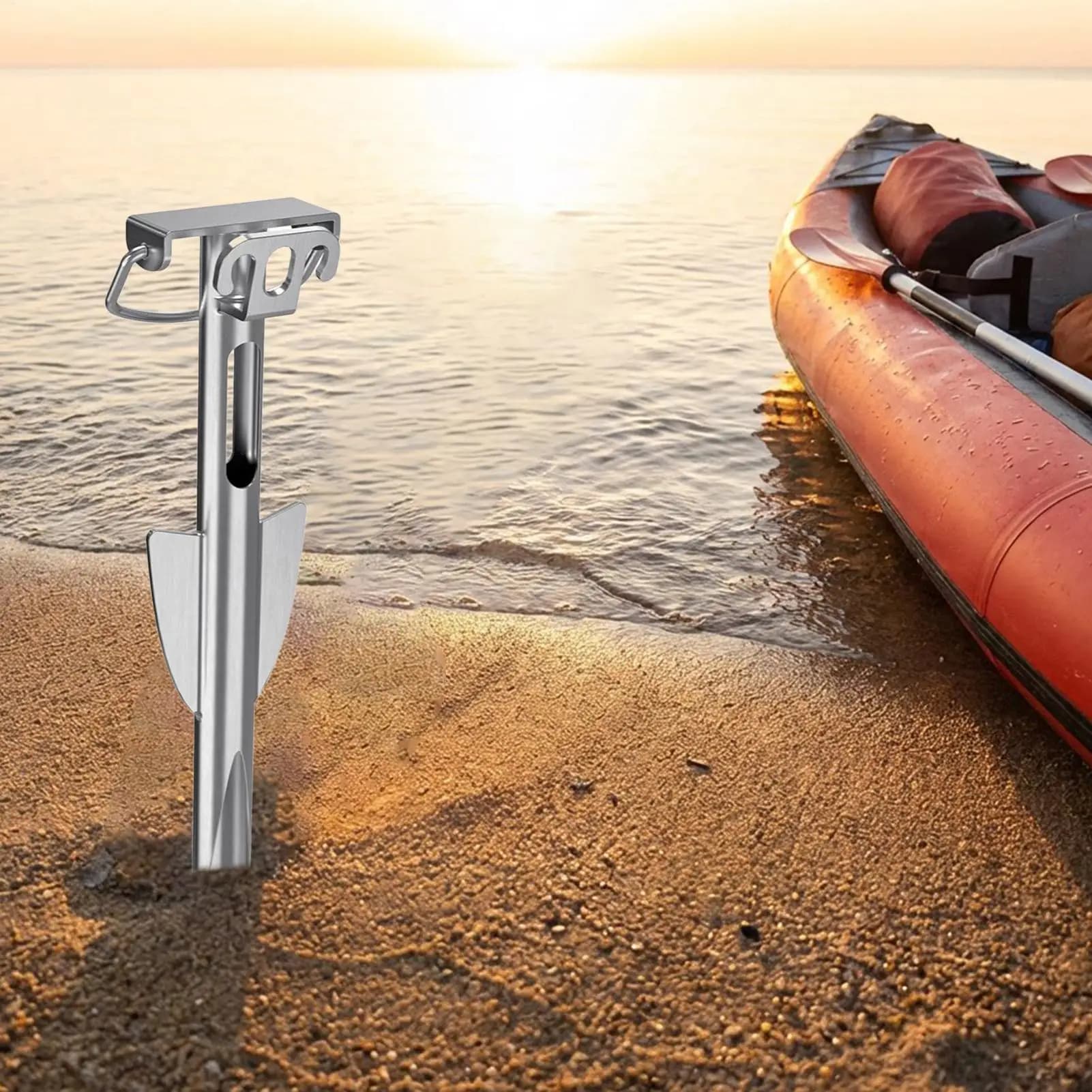 Ancore per Paddleboard in Acciaio Inossidabile Antiruggine, Ancore da Sabbia per Kayak, Gommone, Zattera, Pontone, Tenda da Spiaggia, Pesca