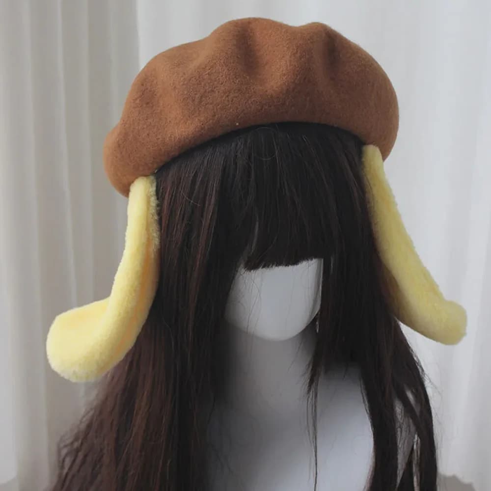 JK Lolita giapponese Y2K carino orecchie di cane Kawaii cappello giallo pompon accessori accessori per capelli cosplay donne ragazze