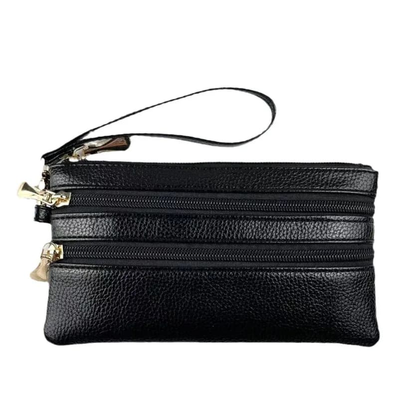Women Men Travel Passport Card Holder Cash Pouch Slim Portable Small Long Double Zipper Clutch Wallet Handheld Coin Purse