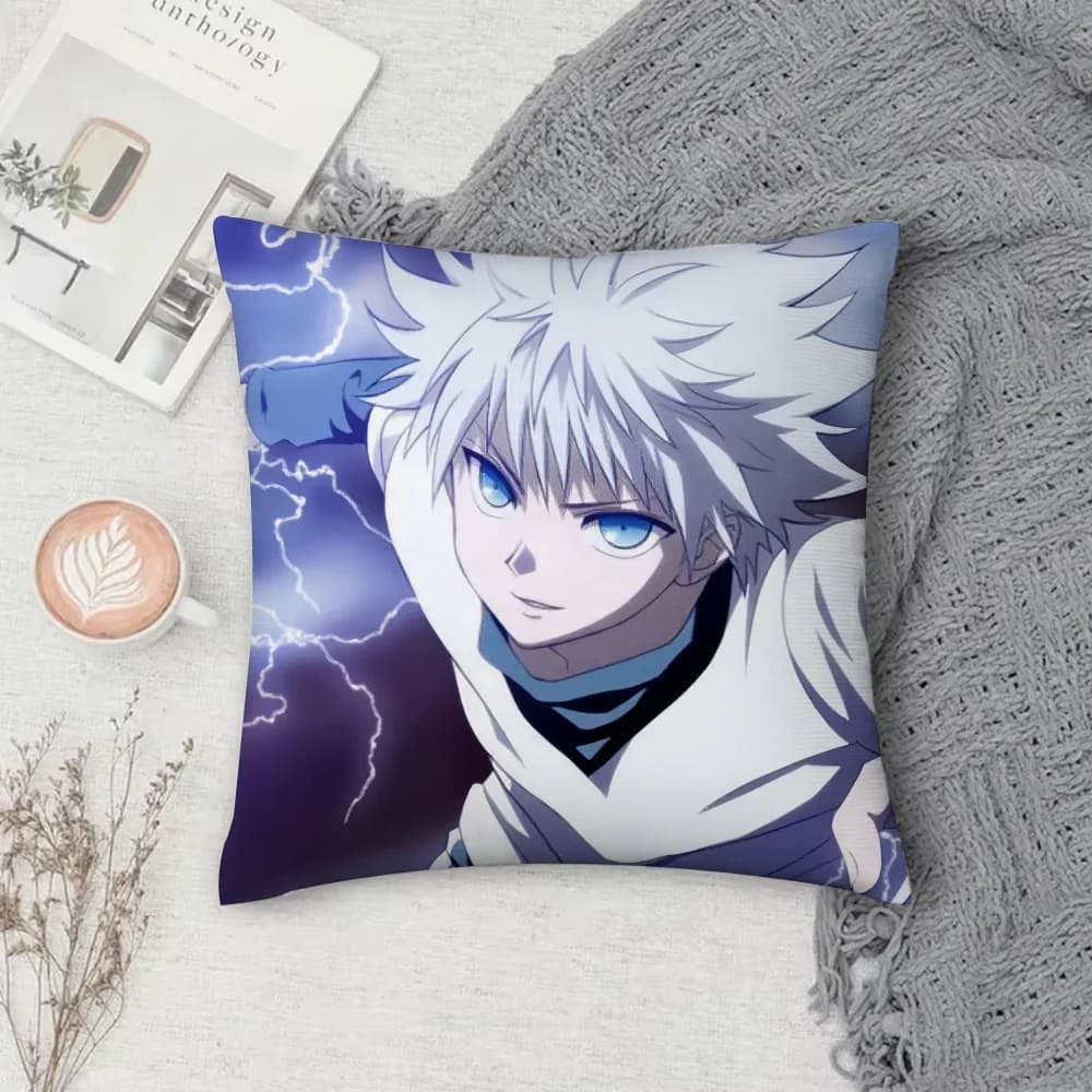 Fodera per cuscino Anime Hunter X Hunter, quadrata, per divano, con motivo, comoda, adatta per la stanza