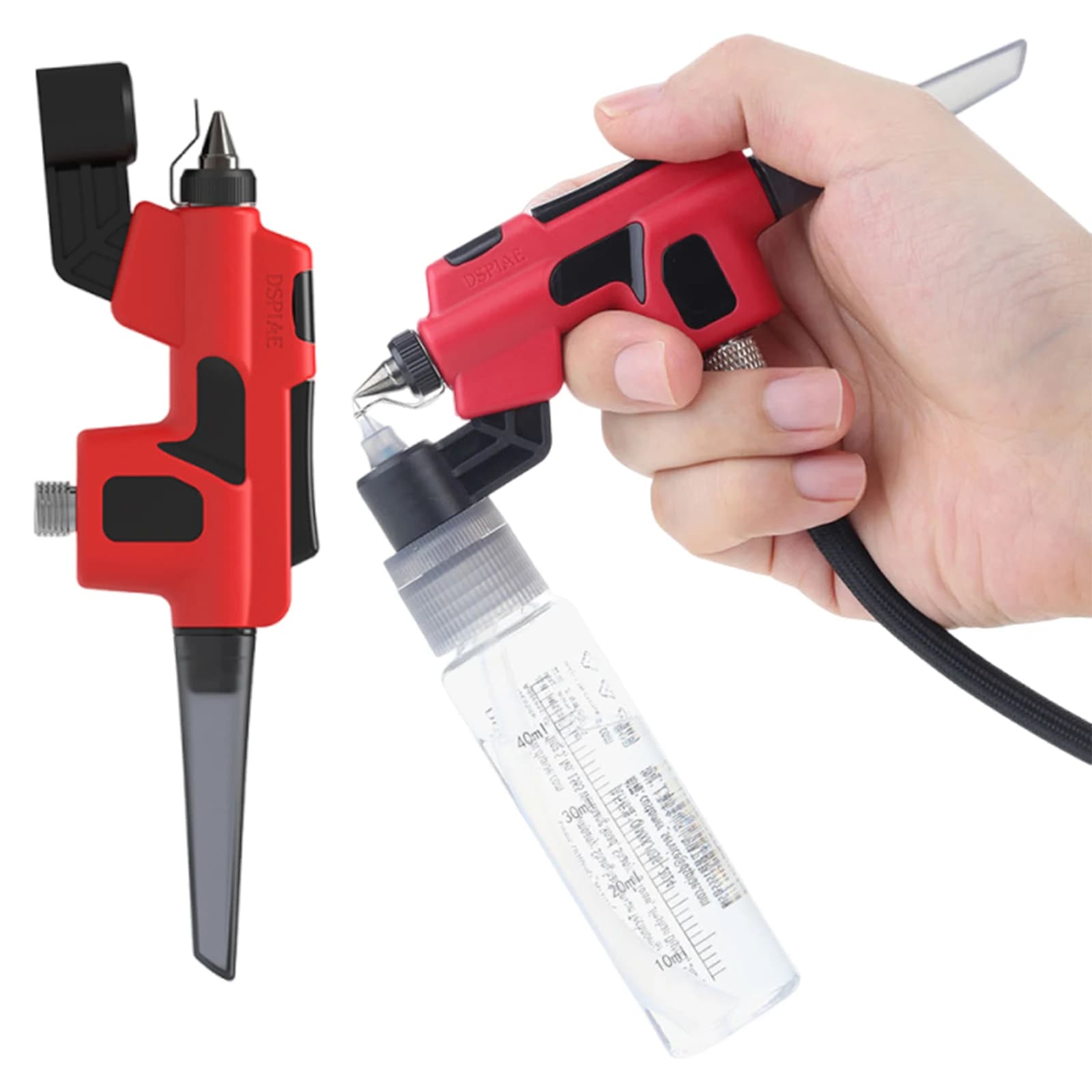 Strumenti per Pittura PT-AB con Supporto per Pennarelli, Aerografo Portatile Senza Pulizia, Cambio Rapido della Vernice, Strumenti per Hobby e Fai-da-Te
