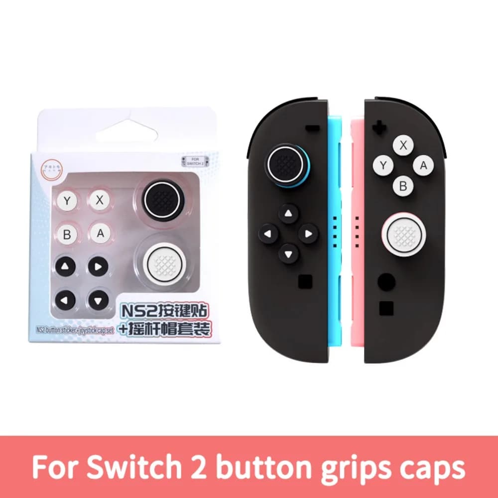 Cappucci per impugnature per pulsanti in silicone Accessori antiscivolo Set di adesivi per pulsanti con cappuccio per joystick Custodia per pollice per Nintendo Switch 2