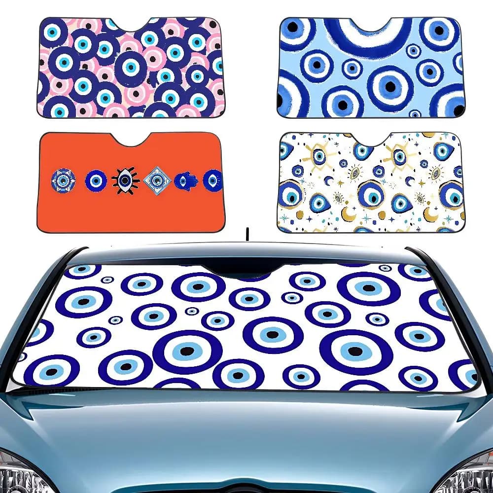 Parasole per Auto E-Evil Eye, Divertente Protezione Solare Pieghevole Anti-UV per Parabrezza Anteriore