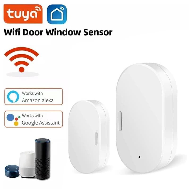 Sensore Magnetico Zigbee Tuya Smart WiFi per Porte e Finestre, Rilevatore di Apertura/Chiusura, Controllo Vocale tramite App Smart Home, Compatibile con Alexa e Google Home Life