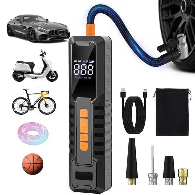Compressore d'aria Pompa d'aria Pneumatici per auto portatili Pompa per bici Gonfiatore per pneumatici per auto Moto Palle per biciclette 150PSI Spegnimento automatico