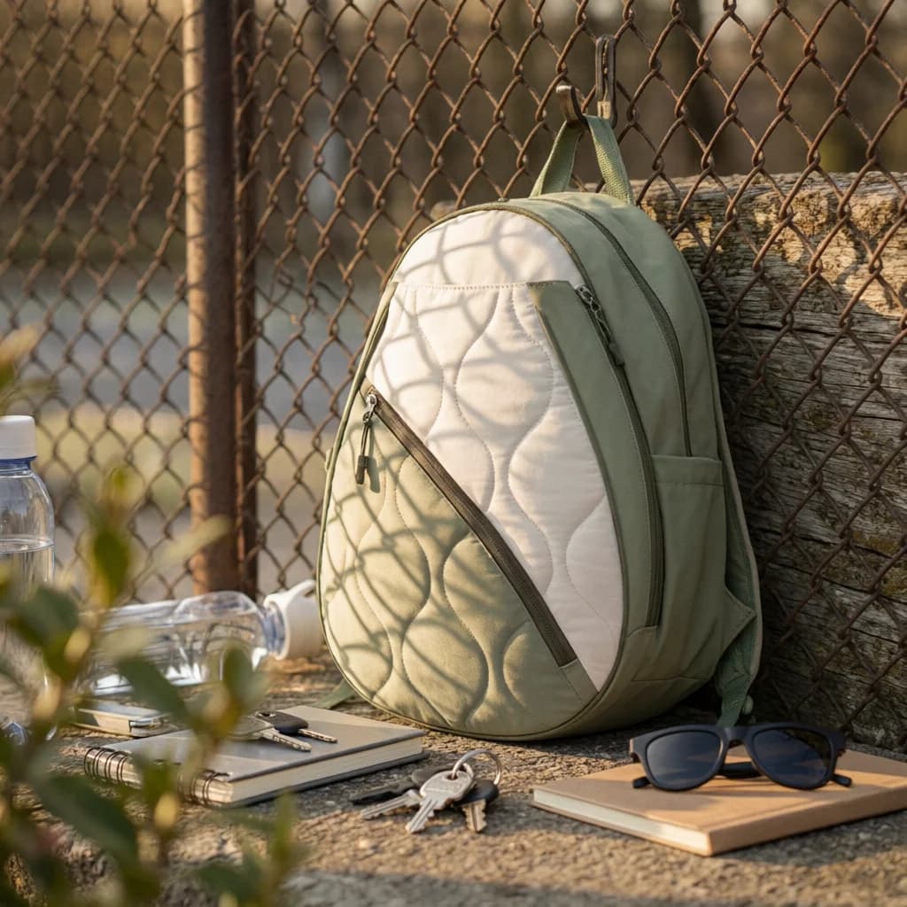 Tennis Backpack Teardrop-Shaped Tennis Racket Backpack Pickleball Bag Side Pockets Top Carry Handle for Outdoor Sports