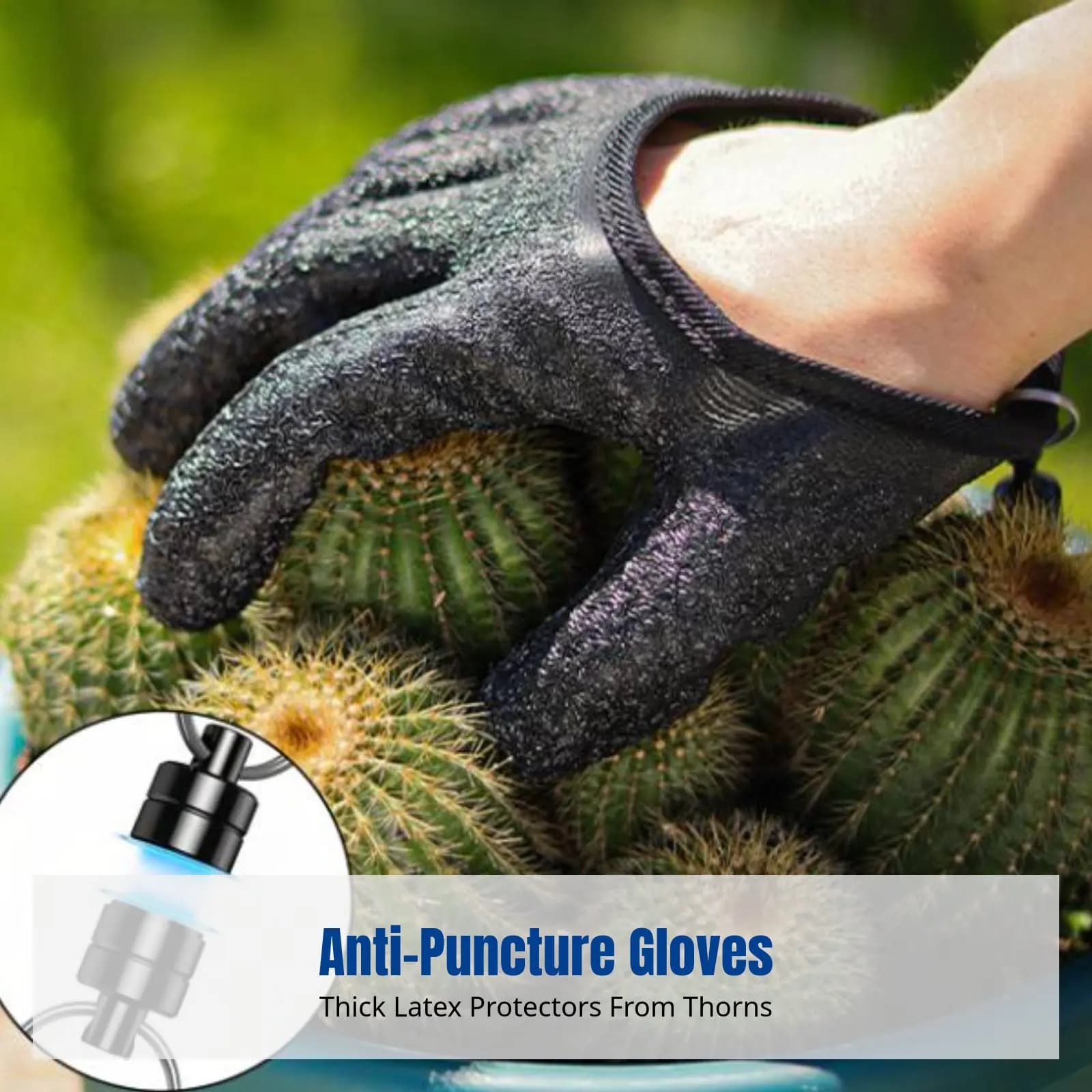 Guanti da Giardinaggio Magnetici, Antiscivolo, Antiperforazione, in Lattice Resistente, per Piantare Fiori, con Supporto a Ventosa, Impermeabili