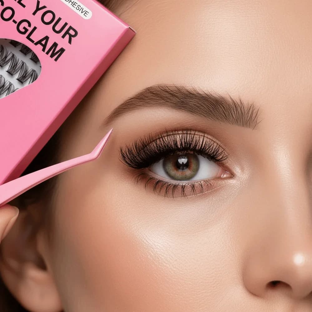 Kit di Extension Ciglia Effetto Naturale Fai-da-Te, Ciglia Finte Voluminose Senza Colla, Facile Applicazione, Ciuffetti di Ciglia Autoadesivi
