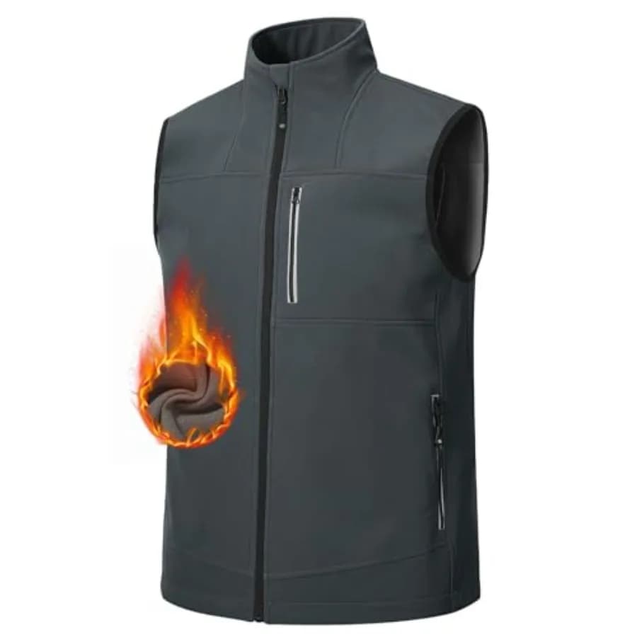 Gilet da uomo MoFiz, gilet con zip integrale, foderato in pile, leggero, antivento, senza maniche, per escursionismo e golf