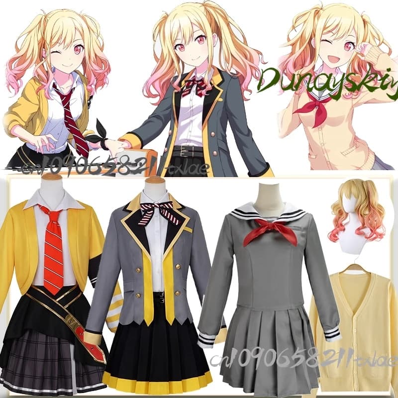 Tenma Saki Project Sekai Leo Need Costumi Cosplay Parrucca JK Team Jersey Idol Kawaii Gonna Festa quotidiana Carnevale Halloween Cosplay