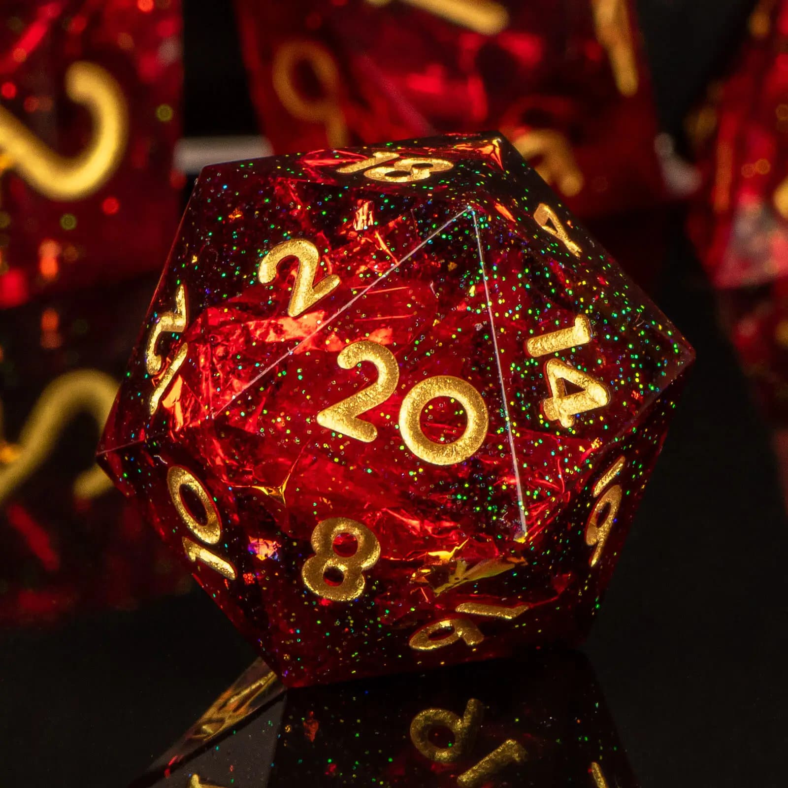 Set di dadi con bordo affilato in resina DND, dadi poliedrici D e D Dungeon e Dragon fatti a mano, giochi di ruolo D&D dadi
