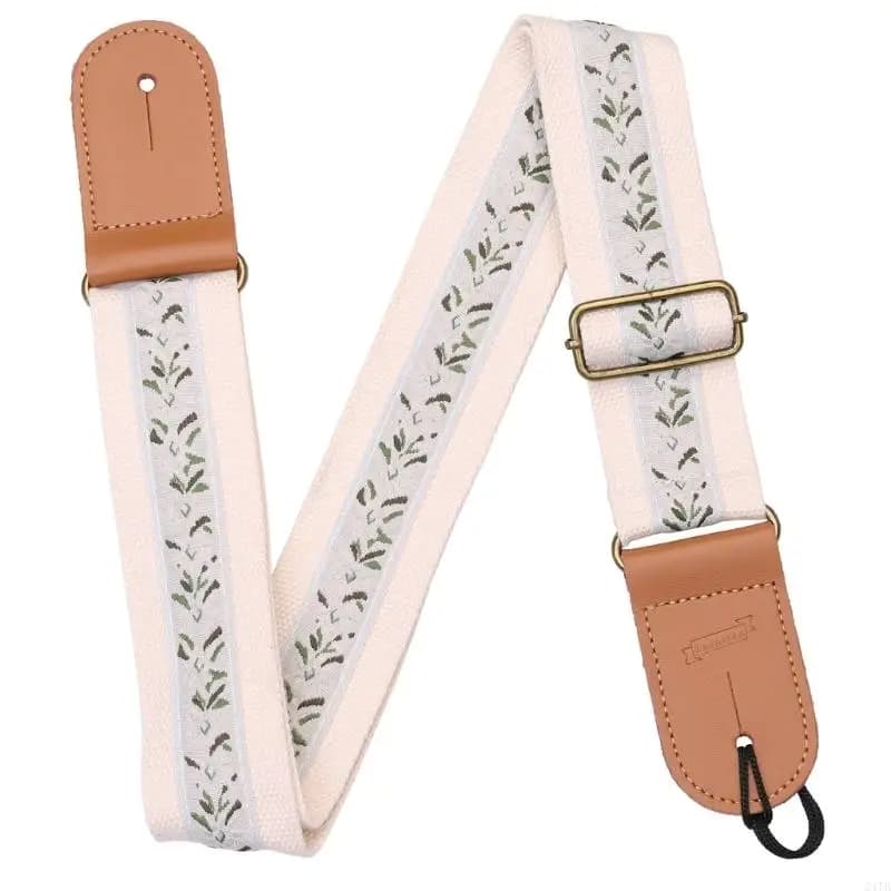 Stylish Embroidered Guitar Strap For Folk Electric Guitars Comes With Picks Tailpin