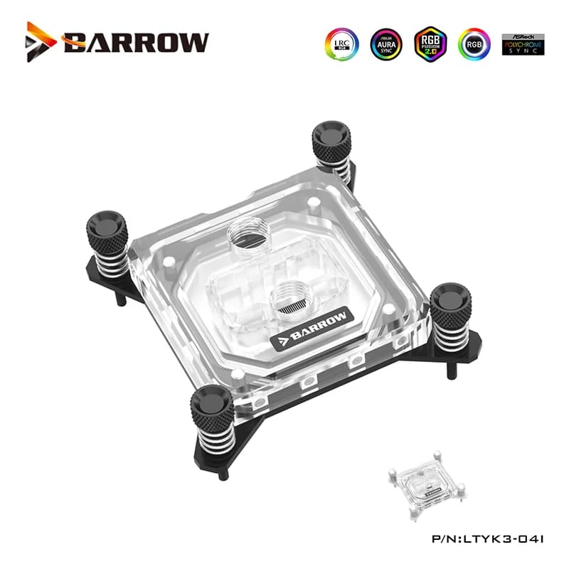 Barrow CPU raffreddamento ad acqua blocco per INTEL Socket LGA115X,1200,1700,X99,X299 ARGB Cooler + 5V 3pin, bianco nero, LTYK3-04I