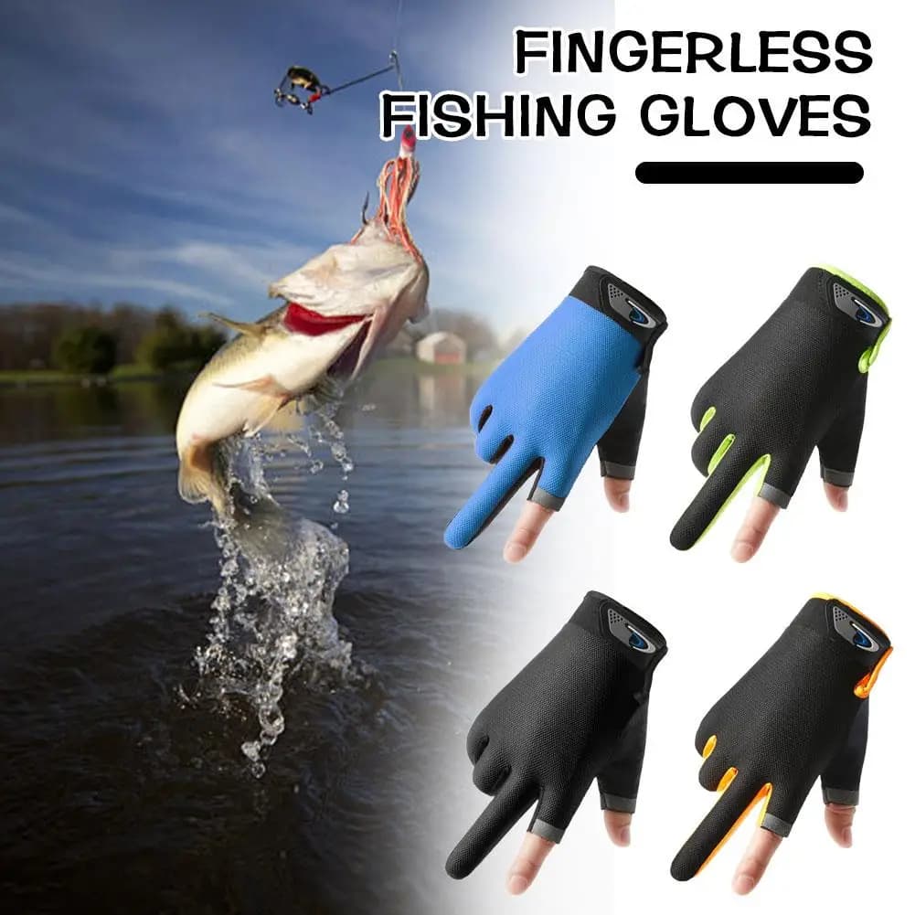 Guanti da Pesca a Due Dita, Estivi, per Sport all'Aperto, Fitness, Guida, Touchscreen, Antiscivolo e Traspiranti
