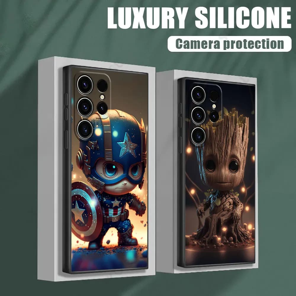 Custodia per telefono per bambini Marvel Avengers Captain America per Samsung Galaxy S26 S25 Ultra S24 S23 Ultra S22 Plus S21 5G S20 S21 FE Funda