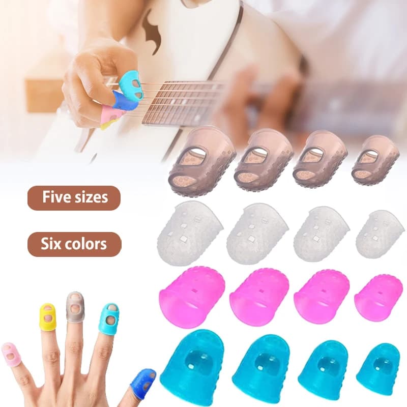 5/10 pezzi manica per dito in silicone antiscottatura ago flip libro soldi che suona piano ditale punta scavata traspirante