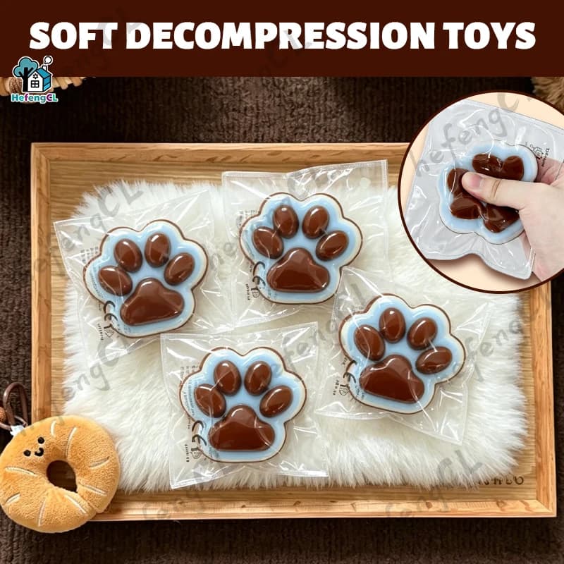 (HefengCL) Chocolate Cat Paw Squishy Toys, Soft Sensory Toys, Ideal Gifts for Office, Classroom, Parties & Holidays