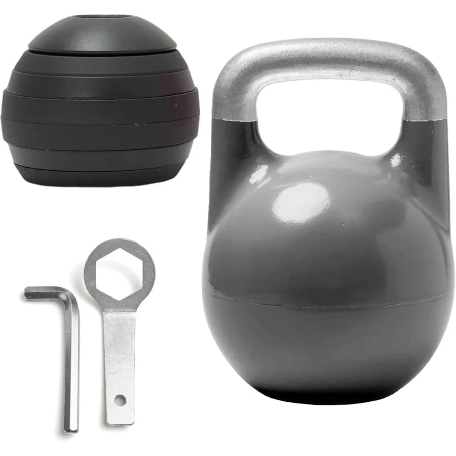 Kettlebell set adjustable from 26 to 70 pounds - Kettlebells for strength training with 7 plates - Safe locking system and durable steel kettle