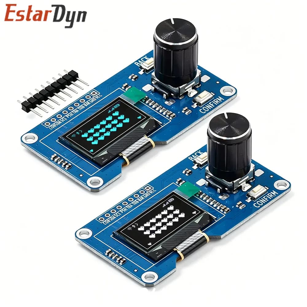 Display OLED Estardyn da 0,96 pollici con modulo encoder EC11, I2C con interruttore, bianco/blu/giallo/blu-giallo per Arduino