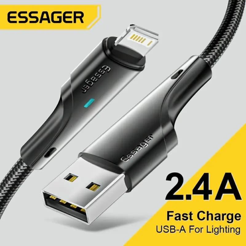 Cavo USB Essager per iPhone 13 12 11 Pro Max XR XS 8 7 6s 5 Plus Cavo di ricarica rapido per cavo di ricarica per caricabatterie iPhone