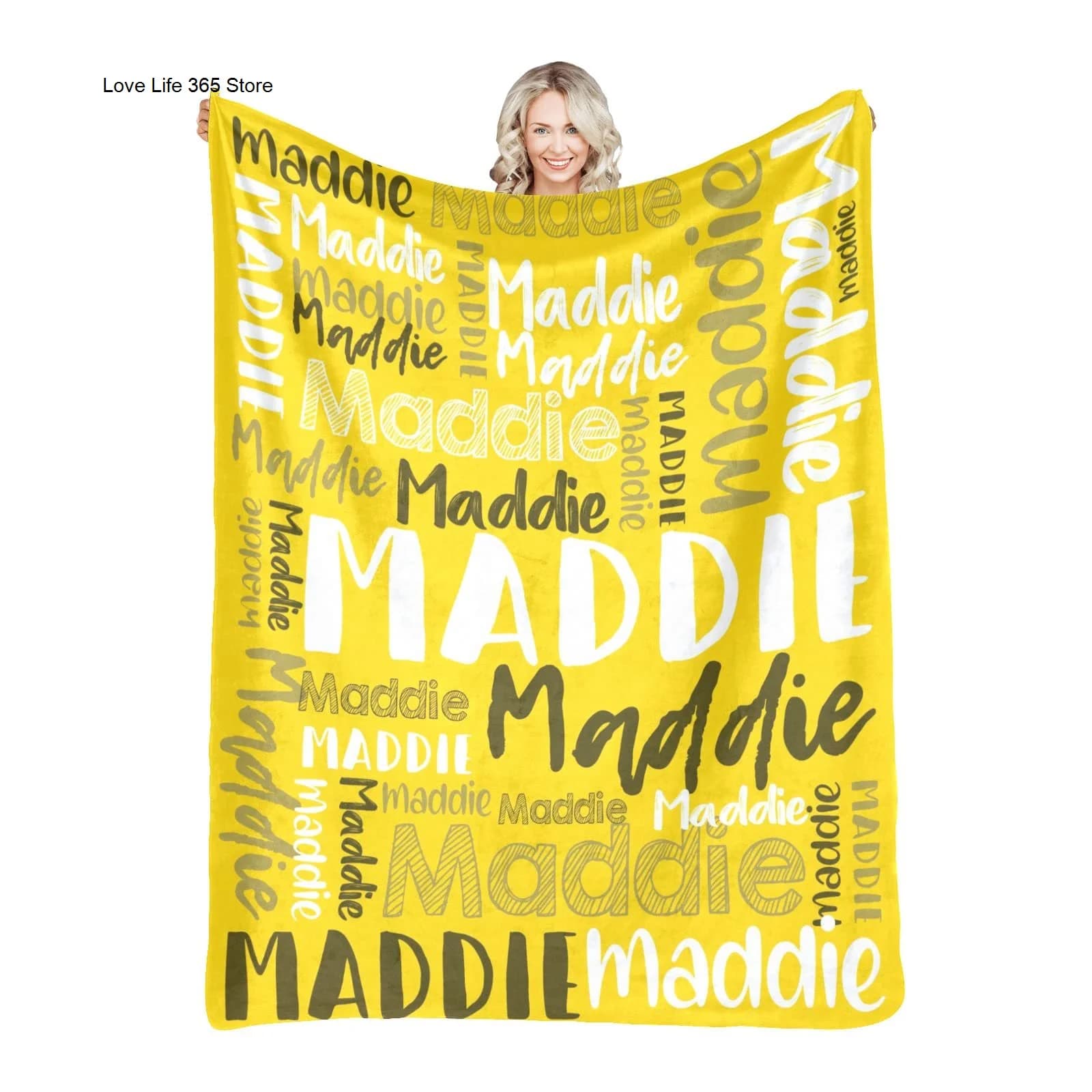 Coperta in flanella con nome personalizzato in 30 colori per ragazze e ragazzi, coperta per bambini personalizzata, lettera in pile monocromatico, regalo di compleanno