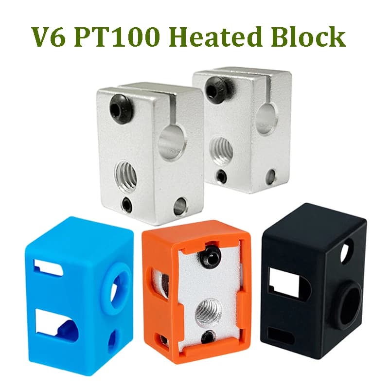 5 pz V6 PT100 Blocco Riscaldato Parti Della Stampante 3D E3D PT100 V6 Blocco di Calore Copertura Della Calzino In Silicone Conservazione Calda Copertura Calzini Protettivi