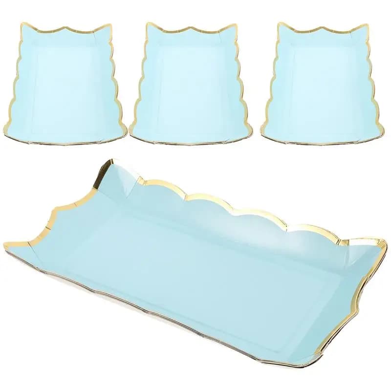 4 pz Usa E Getta Vassoio Da Servire Piatto Da Servire Torta di Frutta Vassoio Da Servire Contenitori Per Alimenti Per La Festa di Nozze Buffet Dessert Snack