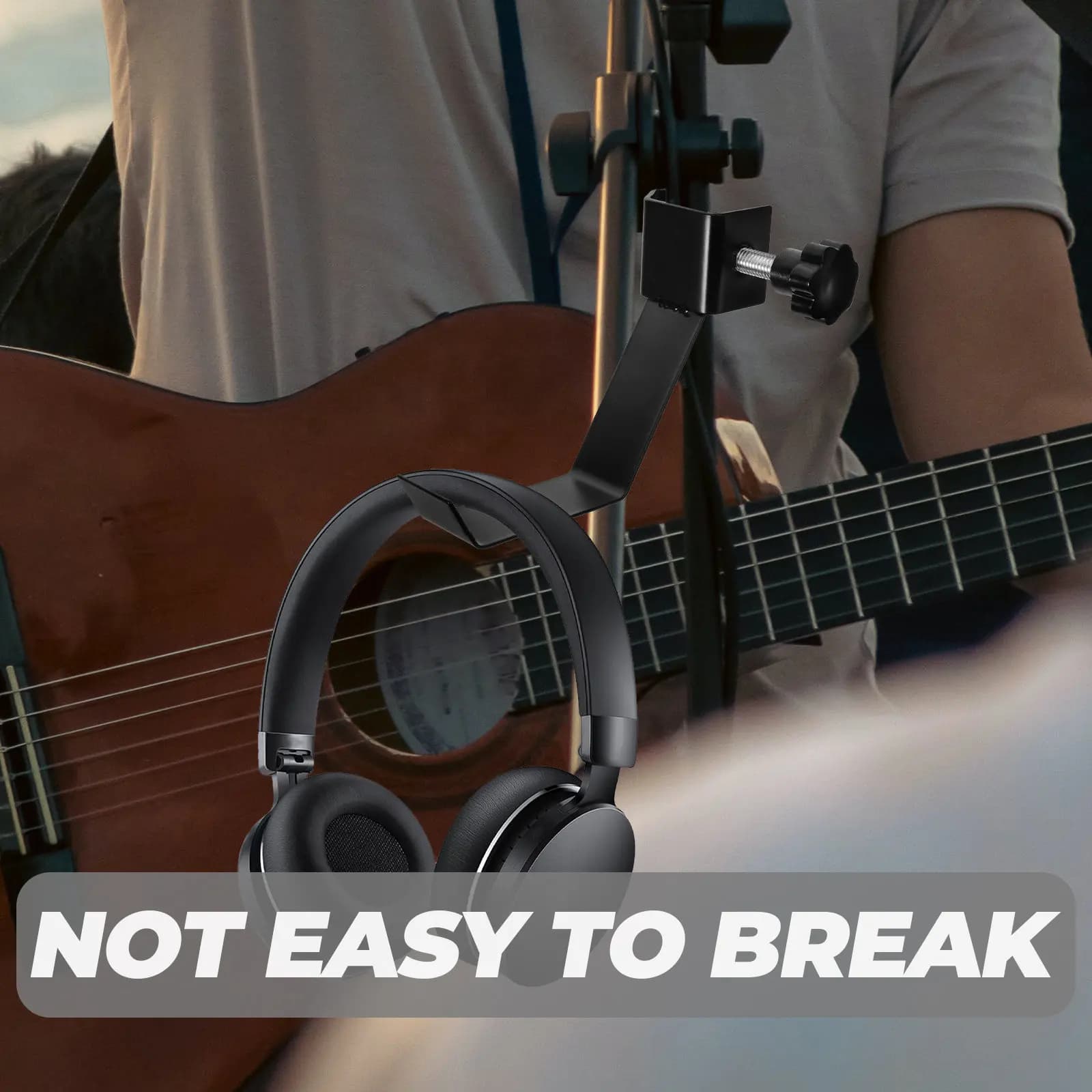 Heavy Duty Metal Headphone Stand Headset Holder for Guitar Players Headphone Display Rack Computer Headset Hanger Gaming