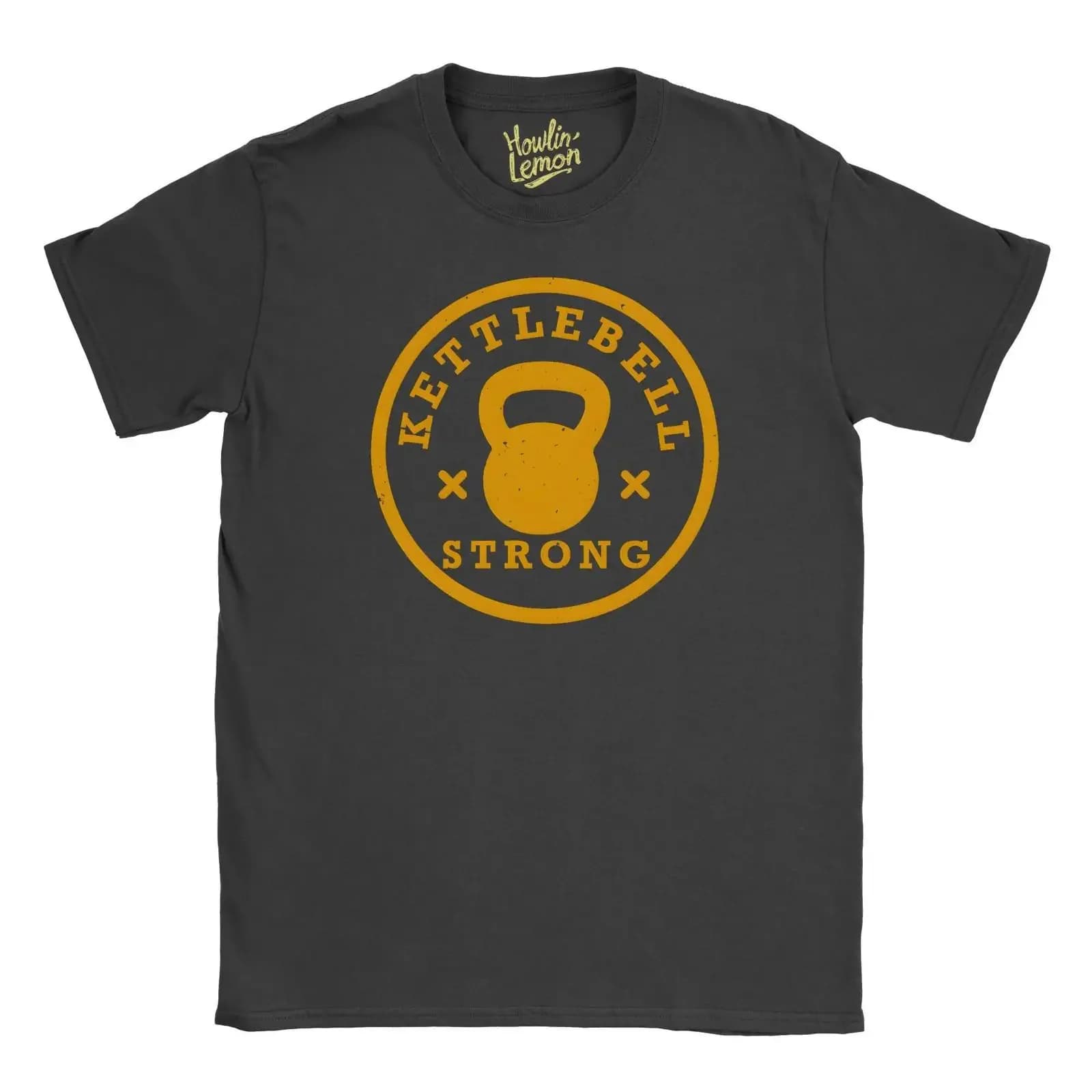 T-shirt Kettlebell Strong da allenamento, top da palestra vintage, lavato, elegante, leggermente elasticizzato, comodo, abbigliamento firmato