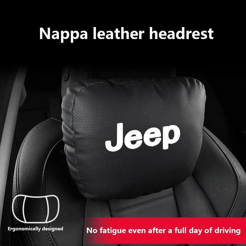 Cuscino per il Collo e Supporto Lombare per Auto, Poggiatesta Grande Cherokee Adatto per Jeep Compass, Free Light Hero, Wrangler, Accessori per Sedili Auto