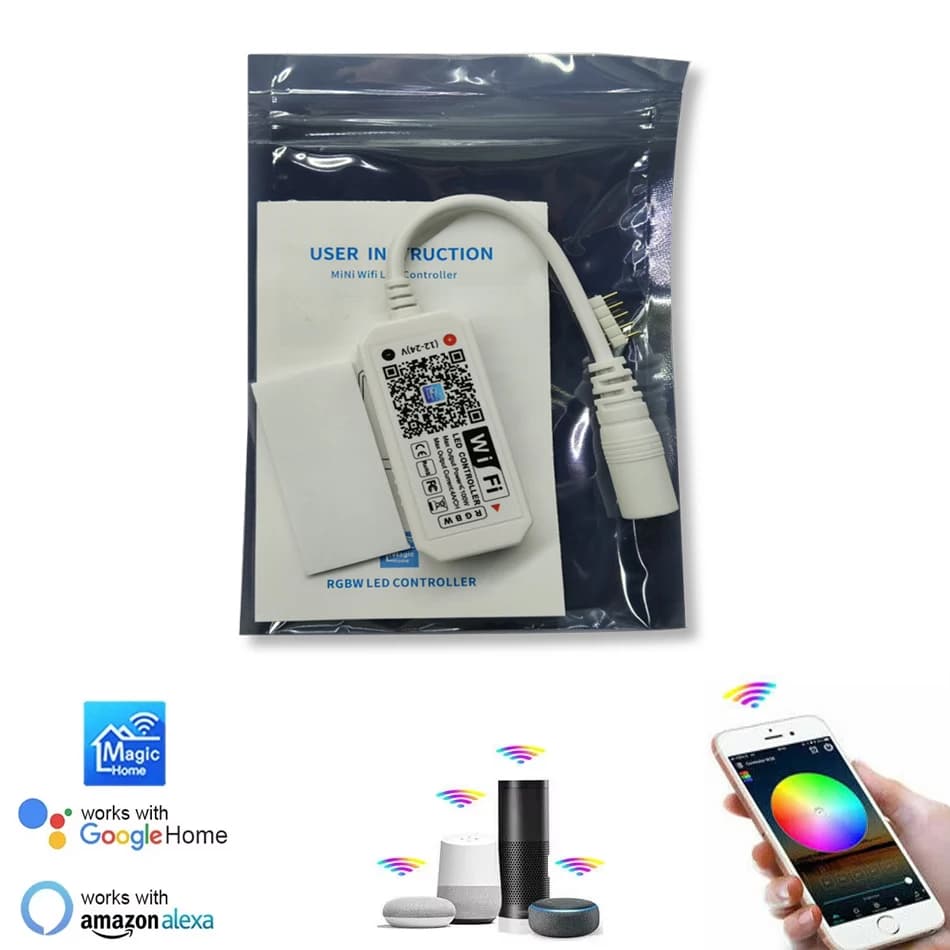 DC12V 24V HAS CONDUCTED RGBW RGBW RGB LED Controller Android IOS APP Magic Home IR Control for 2835 RGB 5050 RGBW HA CONDUCTION The light of strip